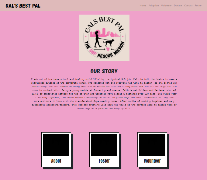 Gals best pal landing page